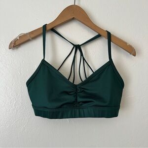 Alo Yoga Sunny Strappy Bra in Emerald Green Medium